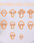 Mushroom Polymer Clay Cutters - 10 Pcs 3D Clay Cutters for Earrings Making, Boho Mushroom Clay Cutters for Polymer Clay Jewelry, Cute Clay Jewelry Cutters Polymer Clay Earring Cutters