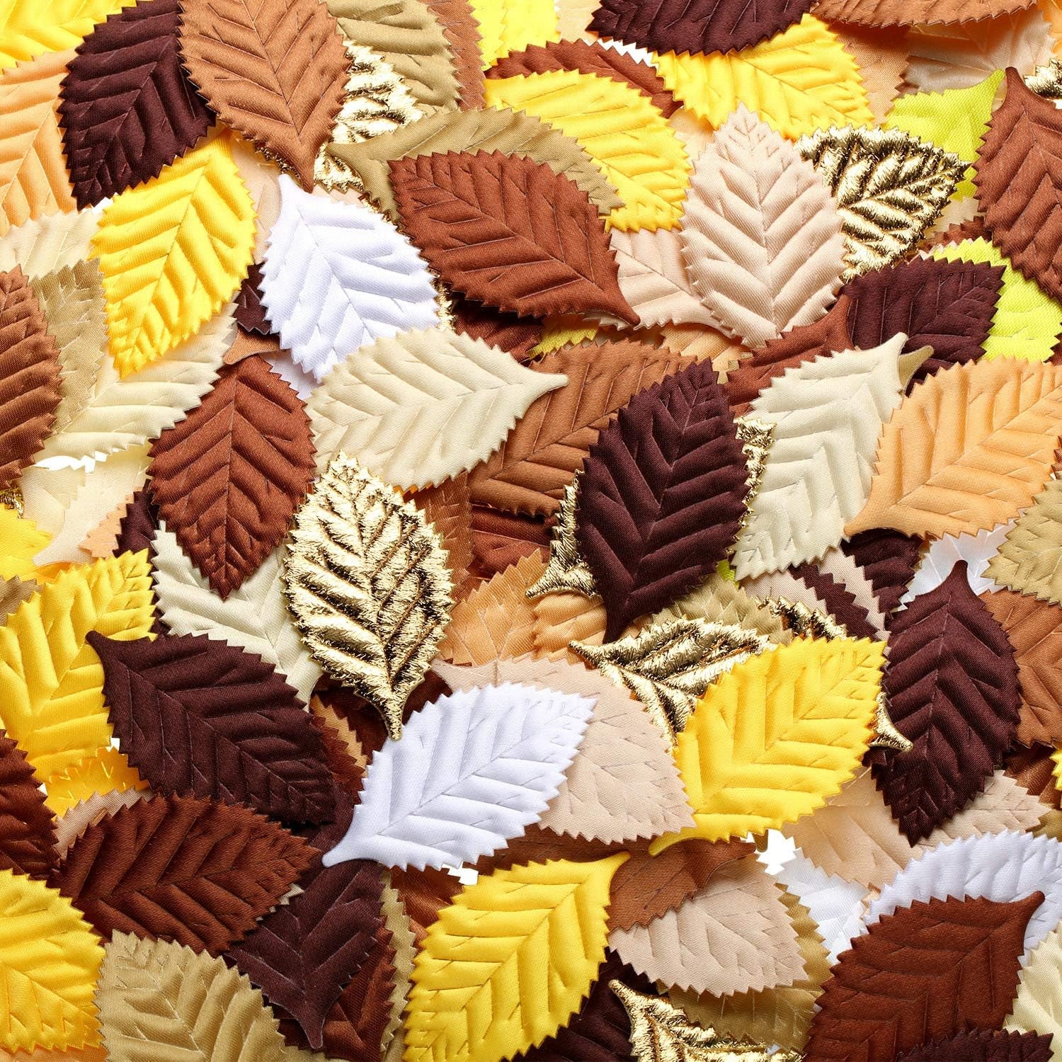 150 Pieces Fake Fabric Leaves Mixed Artificial Leaves for Scrapbook, Craft Project, Wedding, Party Decoration (Green Series)