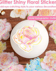 180Pcs Large Flower Stickers with Gold Foil Holographic Outlines, Waterproof Floral Stickers Vinyl Decorative Decals for Scrapbooking Supplies Junk Bullet Journals Envelopes Resin Crafts