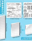 7 Pcs Vintage Rubber Clear Stamps Set 4 Sheet Transparent Postage Silicone Stamps 3 Pcs Acrylic Stamp Block Tools with Grid Lines Rubber Stamps Craft Supplies for DIY Scrapbooking Journaling