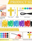 36 Sets Bible Crafts for Kids Wristband Cross Crafts Religious Bead Wristband Kit Christian Faith Jesus Cross Beads DIY Jewelry Making Gifts for VBS Sunday School Supplies Fun Home Activities
