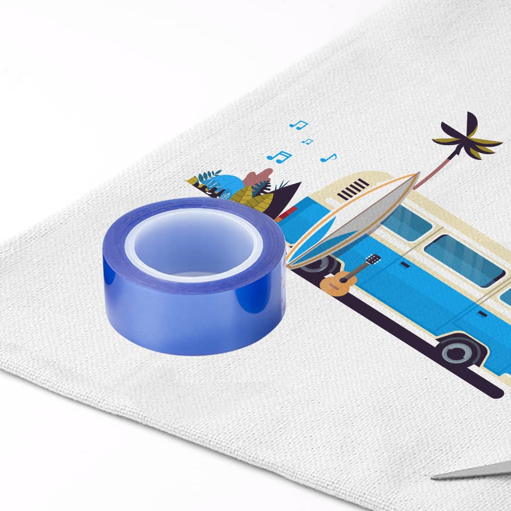 6 Rolls Sublimation Blanks 0.8 Inch X 52 Ft Heat Resistant Tape, Blue Heat Tape, Thermal Tape up to 250 C(480 F) for Sublimation Tumblers Mugs Sublimation Print Heat Press