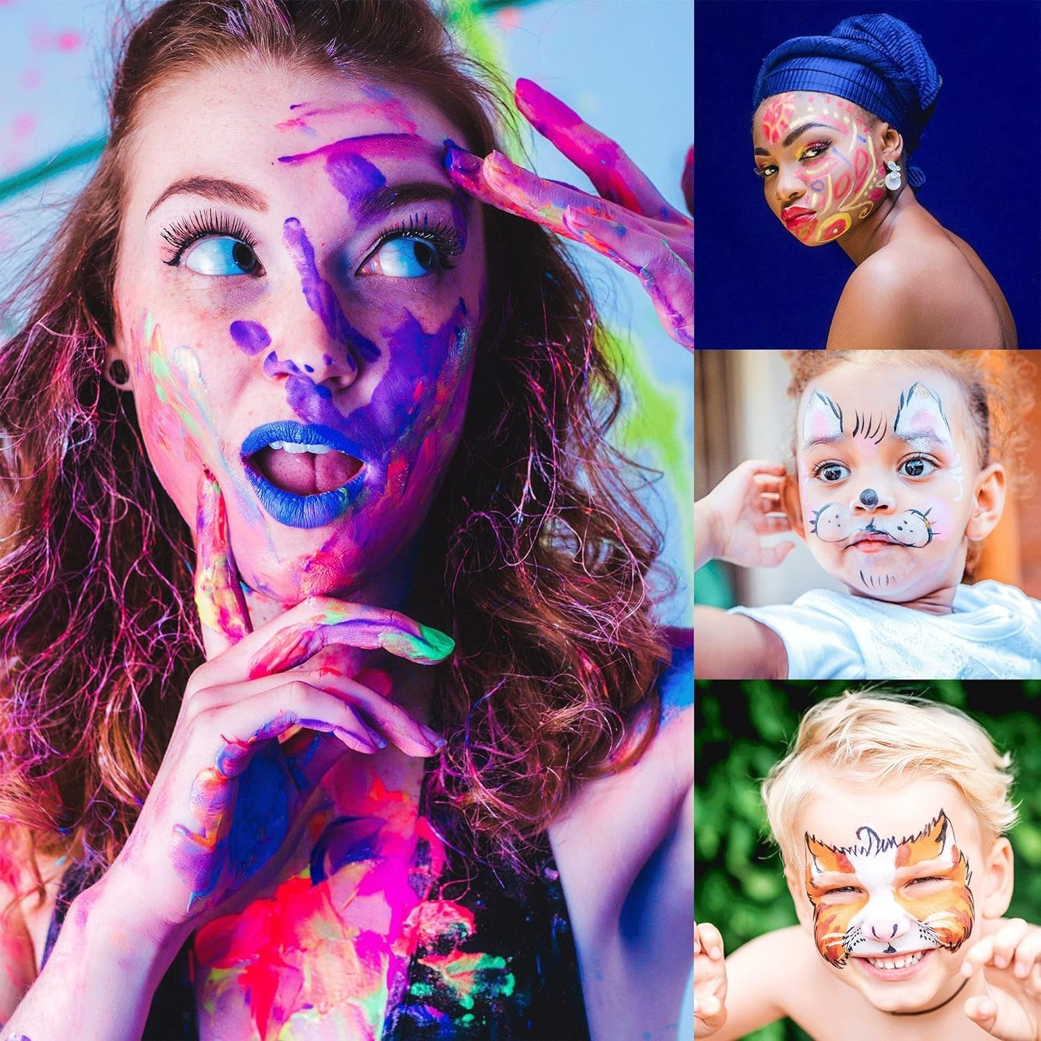 Face Painting Supplies, Face Painting Kit for Kids, Safe and Easy to Use Face Paint, Non-Toxic and Hypoallergenic Face Painting Kit Professional, Halloween Makeup Kit