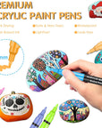 Acrylic Paint Pens, 60 Colors Acrylic Paint Marker, 0.7Mm Extra Fine Paint Pens for Canvas, Rock Painting, Wood, Glass, Metal, Ceramic, Stone