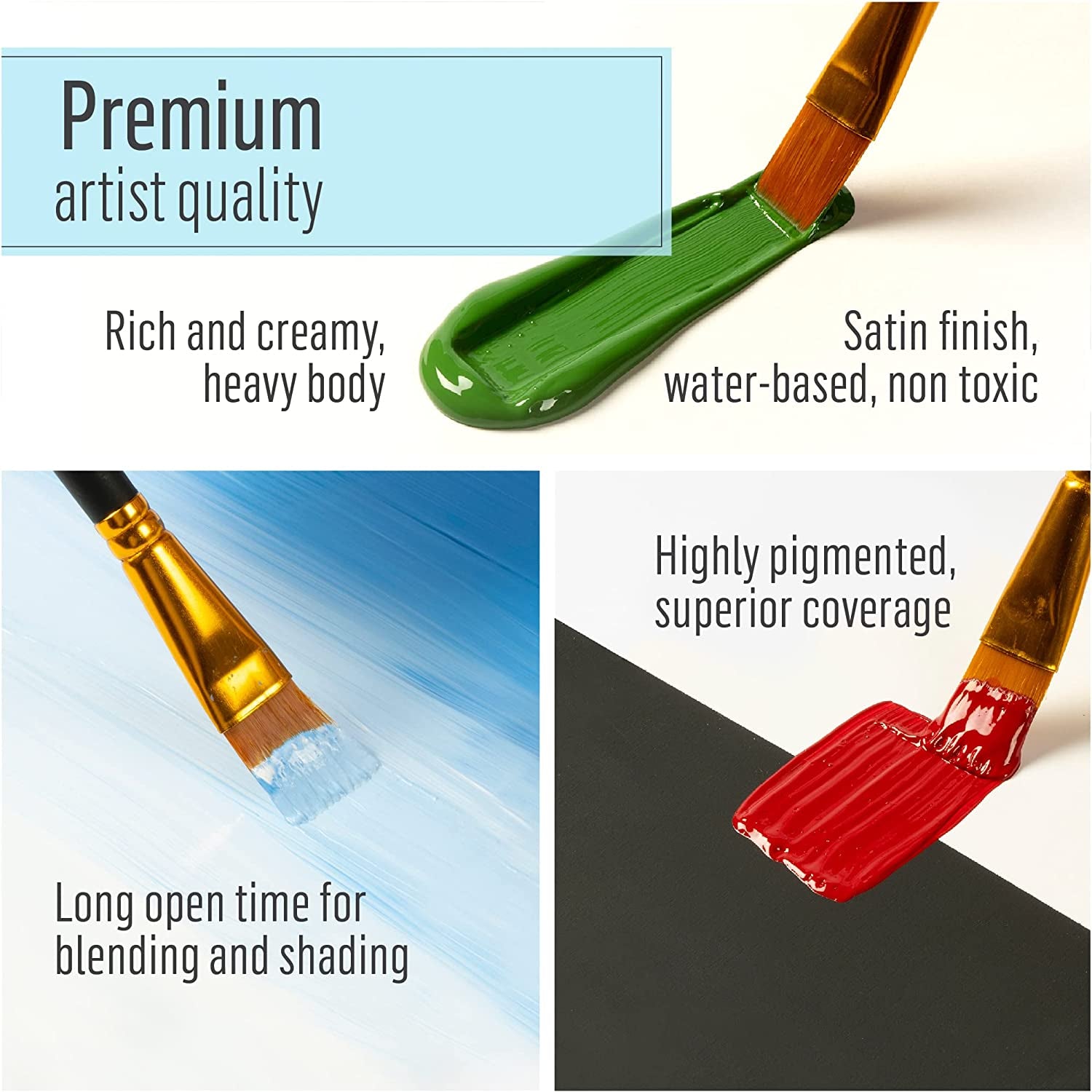 PROMO830 Multi Satin Finish Acrylic Craft Paint Set Designed for Beginners and Artists, Non-Toxic Formula That Works on All Surfaces, 2 Oz, 2 Fl Oz (Pack of 12), 12 Colors May Vary, 24