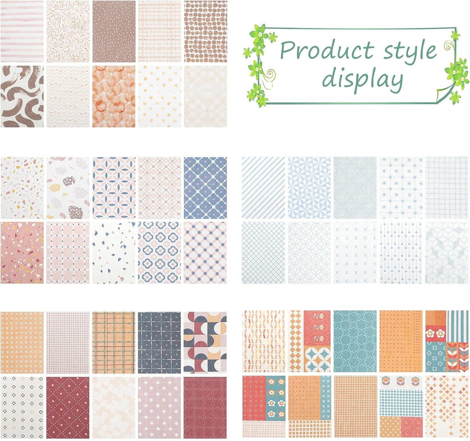 500 Sheets Vintage DIY Scrapbook Paper Supplies Aesthetic Paper Supplies Decorative Paper Material for DIY Scrapbooks Journal Photo Album Crafts (Classic Style,3.35 X 2.17 Inches)