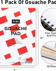 Gouache Pad 7X10''(98Lb/160G) 50 Sheets Mix Paper Pad, Side Wire Bound, Fine Texture, in Gouache Acrylic Art Pad for Sketching, Ink Sketch Book, Art Supplies Drawing Pad Gift （Square）