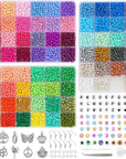 4320Pcs 72 Colors, 5Mm Glass Seed Beads for Bracelet Making Kit, Small Beads for Jewelry Making with Letter Beads for Crafts Gifts
