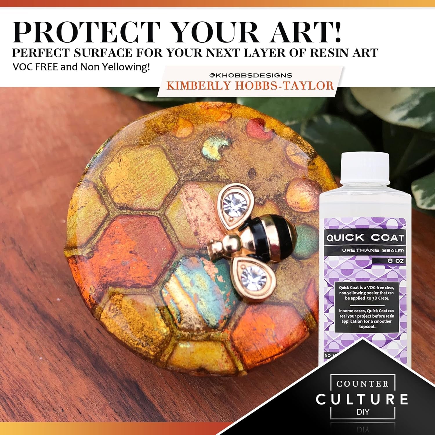 Clear Quick Coat Sealer for Resin Art, 8 Oz Bottle, Epoxy Supplies for Coating &amp; Casting, Tumblers, Keychains, Jewelry, No VOC