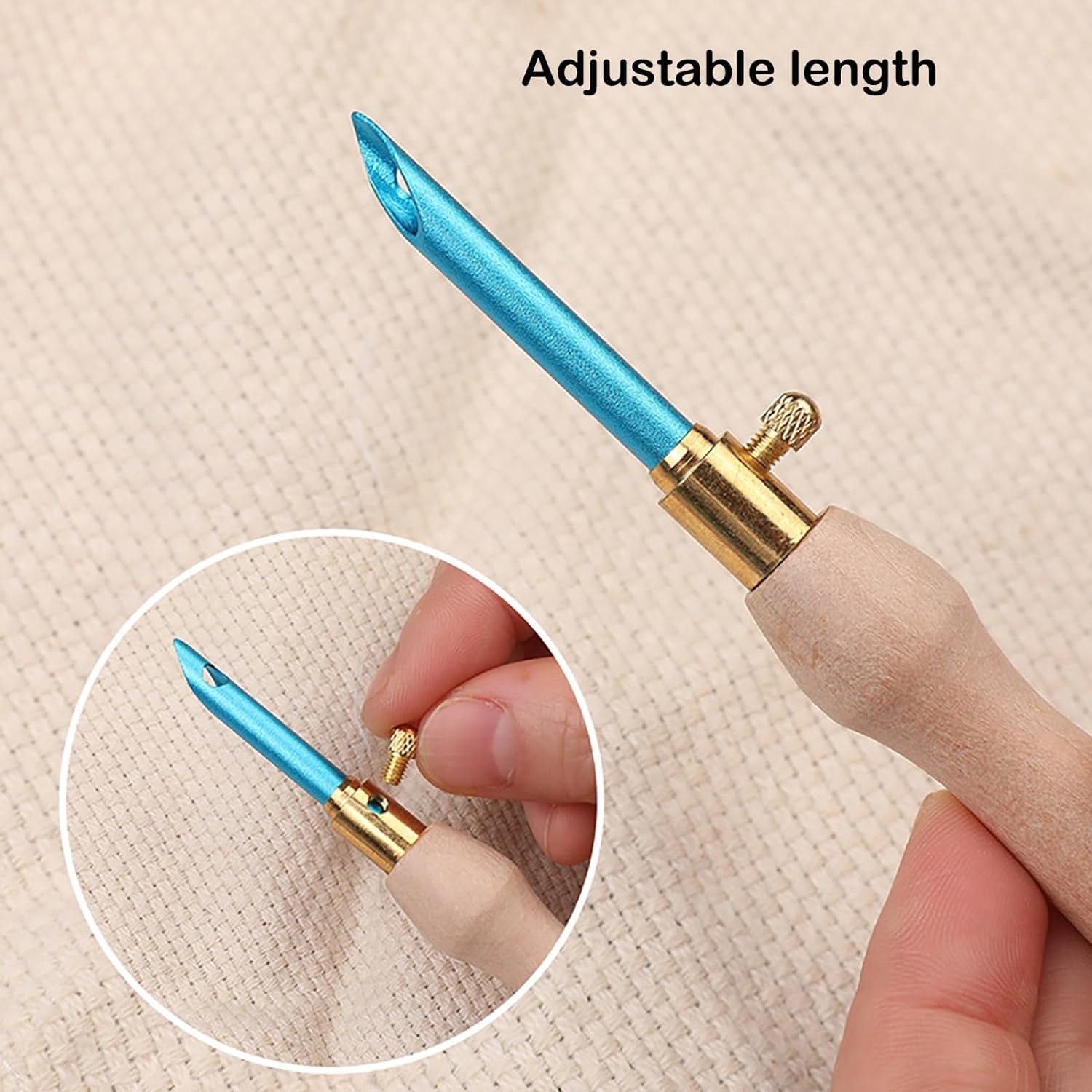 16 Piece Punch Needle Kit Punch Needle Embroidery Kits Adjustable Punch Needle Tool, Wooden Handle Embroidery Pen, Punch Needle Cloth, Punch Needle Set for Embroidery Floss Cross Stitching Beginner