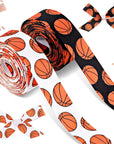 2 Rolls 10 Yards Basketball Ribbon, Basketball Grosgrain Ribbon Cheer Ribbon Pattern Wrapping Ribbon Softball Ribbon for Crafts Cheer Bows Team Uniform Sewing and More