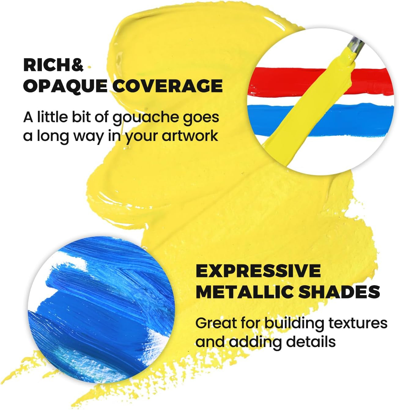 Gouache Paint Set, 36 Colors X 12Ml Twin Jelly Cup Design with 3 Paint Brushes and a Palette in a Carrying Case Perfect for Artists, Students, Gouache Opaque Painting