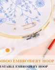 4 Pack Flower Embroidery Kit for Beginners with Pattern and Instructions, Cross Stitch Kits Include 2 Wooden Embroidery Hoops Color Threads Needlepoint Kit for Adults