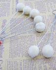 100 Packs Wool Daubers Ball Brush Leather Dye Tool with Metal Handle for DIY Crafts Projects