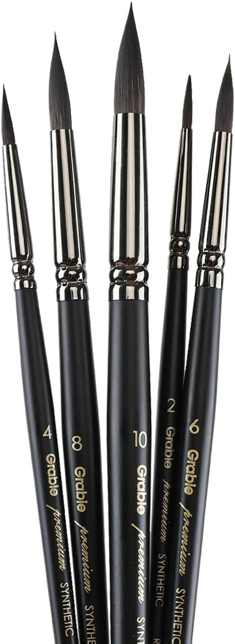 Professional Synthetic round Paint Brush Set of 5,Watercolor Paint Brushes, Art Supplies for Painting, round Pointed Tip Soft Anti-Shedding,Detail Artist Paint Brush