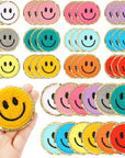 48 Pieces Smile Face Patch Cute Happy Face Patch Iron on Patch for Clothing Dress Jackets Jeans Hats Backpacks DIY Decorations (Bright Style)