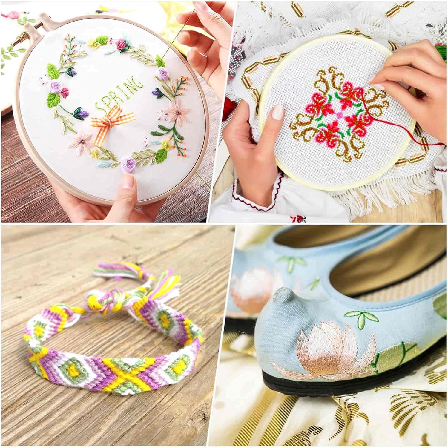 146 Pcs String Bracelet Making Kit Embroidery Floss with Organization Box Including 108 Colors Cross Stitch Thread Bracelet String and 38 Pcs Tools for Friendship Bracelet String Making