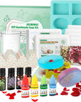 Soap Making Kit for Adults & Kids - Soap Making Supplies with 2Lbs Glycerin Soap Base, Silicone Molds, Dried Petals, Fragrance Oils, Pigments & More - Fun, Easy, Creative DIY Craft Kits