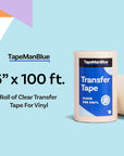 Clear Transfer Tape for Vinyl - 6" X 100' Roll, Made in USA, Vinyl Transfer Tape for Cricut & Silhouette Cameo, Medium to High Tack Transfer Tape for Cricut Vinyl Decals & Stickers