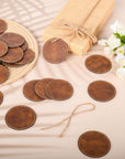 60 Pcs Blank Leatherette Hat Patches and Adhesive Laser Artificial Leather round Patches, Artificial Leather Patches for Hats Custom Fabric Repair Seam Laser Supplies