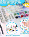 B7000 Jewelry Glue with Rhinestones for Crafts, 4500Pcs Rhinestones with Gems Adhesive for Shoes Cloth Fabric with Picker Pencil for Crafting Diamond Art Graduation Cap Decorations