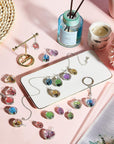 40 Pieces Dried Flower Pendant Dried Flower Tree Charms Resin Dried Pressed Flower Pendant Lacework Transparent Glass Ball Beads round Floating Pendant Mixed Colors for Making Jewelry DIY Craft