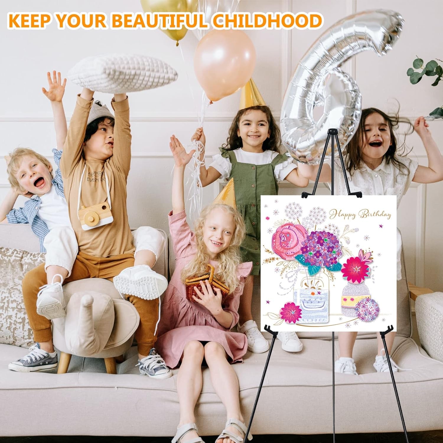 Easel Stand for Wedding Sign &amp; Poster 63&#39;&#39; Easels for Display Portable Art Easels for Floor Adjustable Metal Easel Black