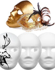 36 Pieces Paper Mache Masks White DIY Craft Paintable Mask Cosplay Mask Halloween Party Decor for Women Men, 2 Sizes