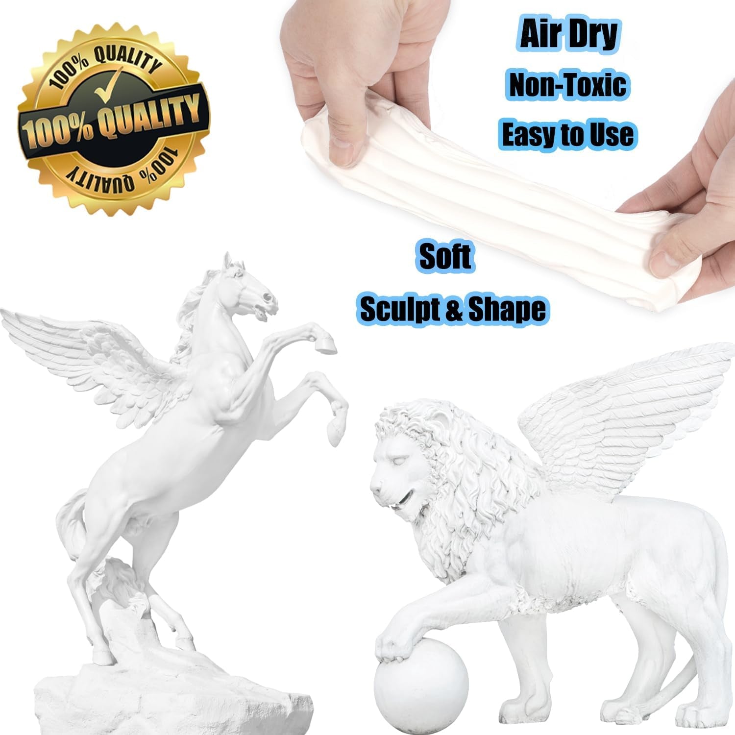 White Moldable Cosplay Foam Clay (500 Gram) - High Density Air Dry Clay, Modeling Clay for Intricate Designs, Figures, Masks, Craft Projects,Great for Cutting, Sanding or Shaping with Tools.