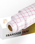 Vinyl Transfer Tape, Medium Tack, Red Grid, 12" X 12 FT, for Cricut Signs, Stickers, Decals, Walls, Doors & Windows