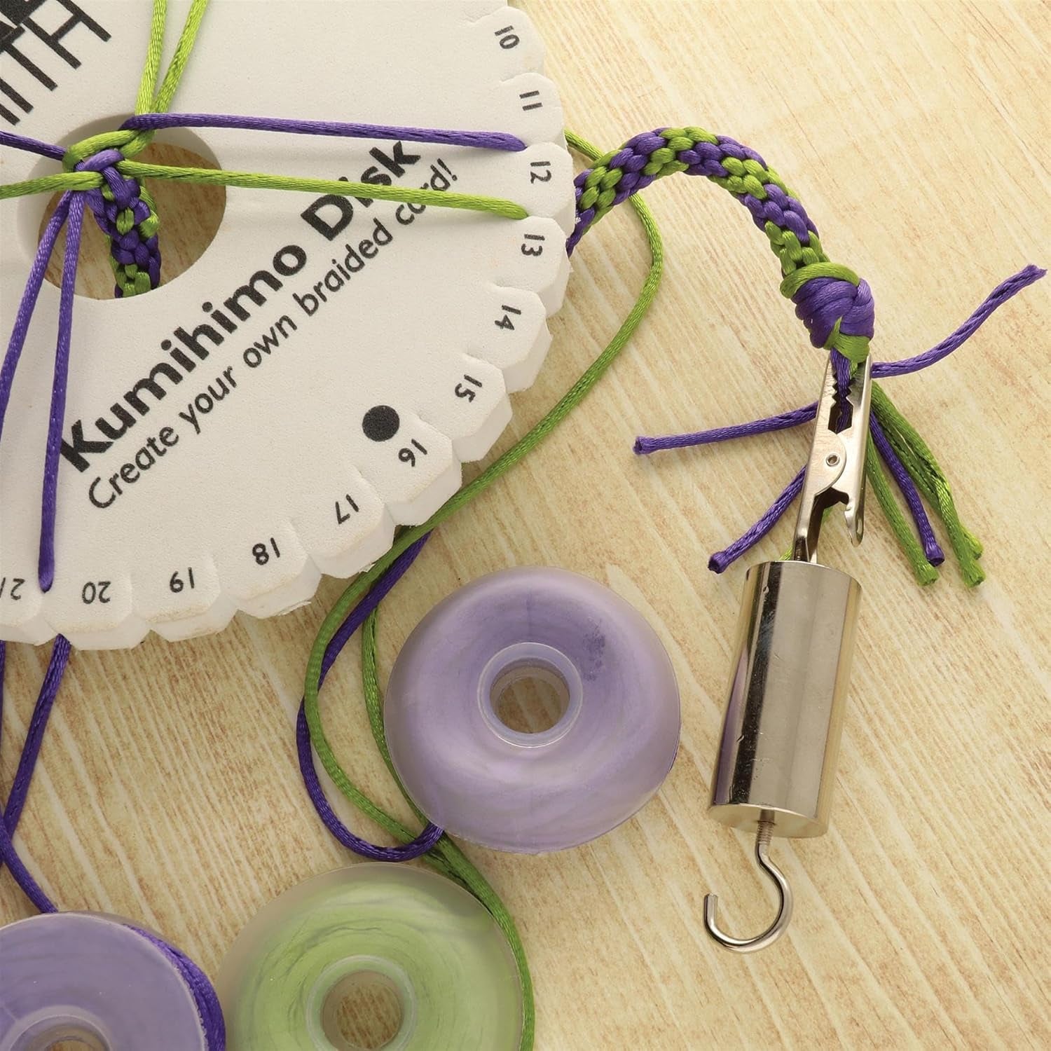 Kumi Lite Weight, 90Gm (3.1Oz), with Alligator Clip, Use When Creating Kumihimo Braids, for Consistent Tension When Braiding