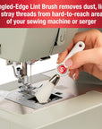 Sewing Machine Maintenance Kit - Tool Set with Needle Inserter, Angled Lint Brush, Set of 3 Screwdrivers, Needle Threader - Universal Compatibility & Storage Pouch Included, 7Pc