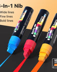10-Piece Jumbo Acrylic Paint Markers, 15Mm Felt Tip, Waterproof, Odorless, Non-Toxic, Multi-Surface Art Supplies for Rock Painting, DIY Crafts Making