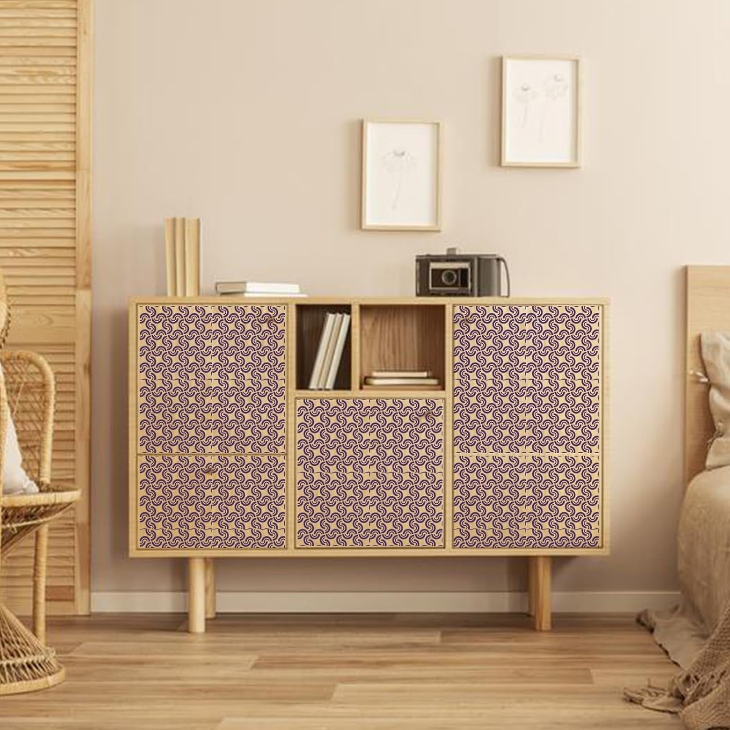 24Pcs Stencils for Painting, Reusable Geometric Painting Stencils Abstract Layering Stencil for Painting on Wooden Furniture Floor Decor DIY Supplies