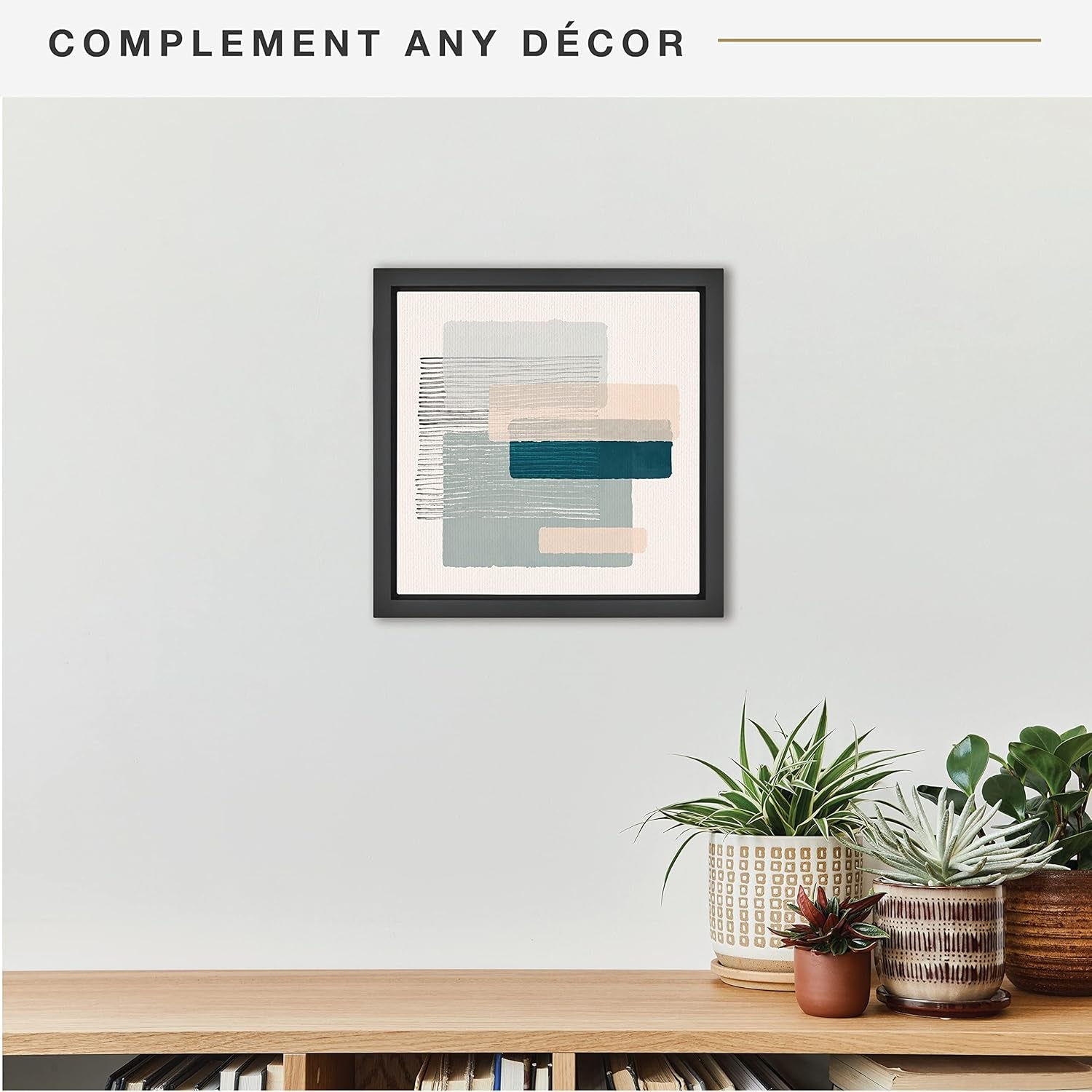 Canvas Float Frames 12X12 Frame, Black Square Frame for Finished Canvases, Vertical &amp; Horizontal Wall Hanging Frame for Canvas Paintings (1-Pack)