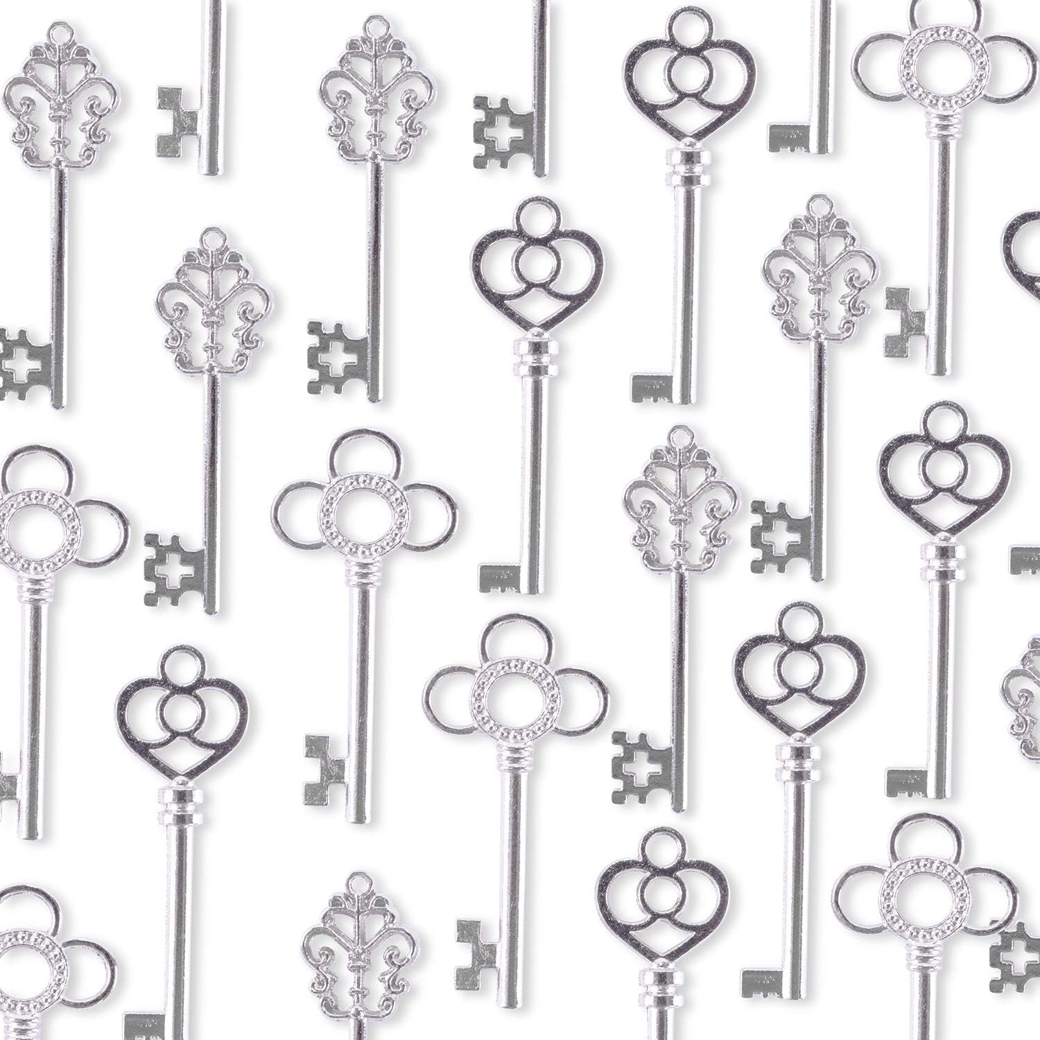 Antique Style Bronze Brass Skeleton Castle Dungeon Pirate Keys for Birthday Party Favors, Mini Treasure Gifts, Medieval Middle Ages Theme (30 Pieces) (Gold)