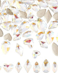 64 Pcs 8 Styles K9 Glass Rhinestones Gems Crystal Flatback Rhinestones AB Color Rhombus/Horse Eye/Teardrop/Heart Crystal Jewels Embelishments with Silver Plated Back for Craft Making