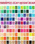 20,000 Pcs Clay Beads Bracelet Making Kit, 160 Colors Polymer Beads Spacer Heishi Beads, Jewelry Kit with Charms Elastic Strings, DIY Crafts Gift