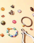 100 Pieces Assorted Glass Beads for Jewelry Making Adults, Large and Small Mixed Shaped Glass Beads Bulk for DIY Necklaces Bracelets, Crafting Supplies Kit