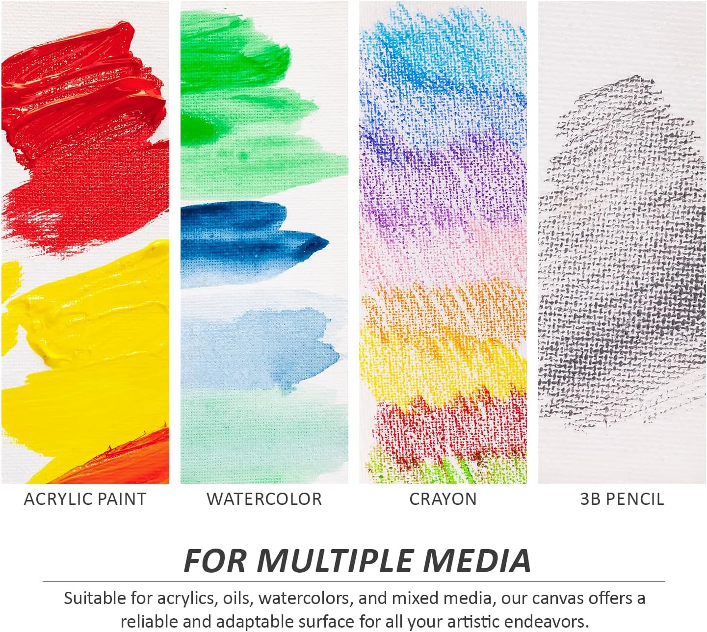 24 Pack Stretched Canvas for Painting, 6X8, 8X10, Each of 12, 100% Cotton & Primed White Canvas Boards for Beginners, Kids, Artists - Ideal for Oil, Acrylic, Watercolor & Pouring