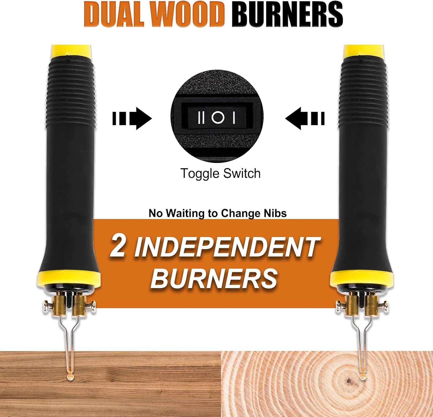 Wood Burning Kit, Wood Burning Tool, Adjustable Temperature Pyrography Pen Kit, Professional Wood Burner Tool Kit for Adults and Beginners Christmas Gift, Dual Pen, Use Voltage 110V