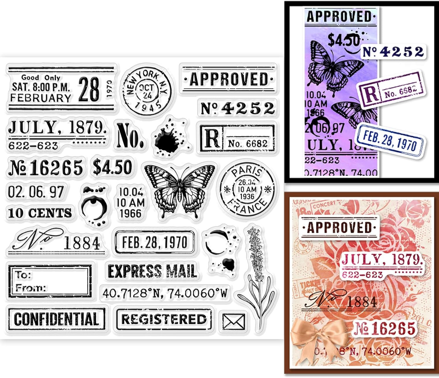 Retro Postmark Clear Stamps for DIY Scrapbooking Vintage Air Mail Silicone Clear Stamp Seals 15X15Cm Transparent Stamps for Cards Making Journal Home Decoration DIY-WH0372-0024-US19