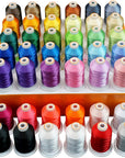 42 Spools 1000M (1100Y) Polyester Embroidery Machine Thread Kit for Professional Embroiderer and Beginner