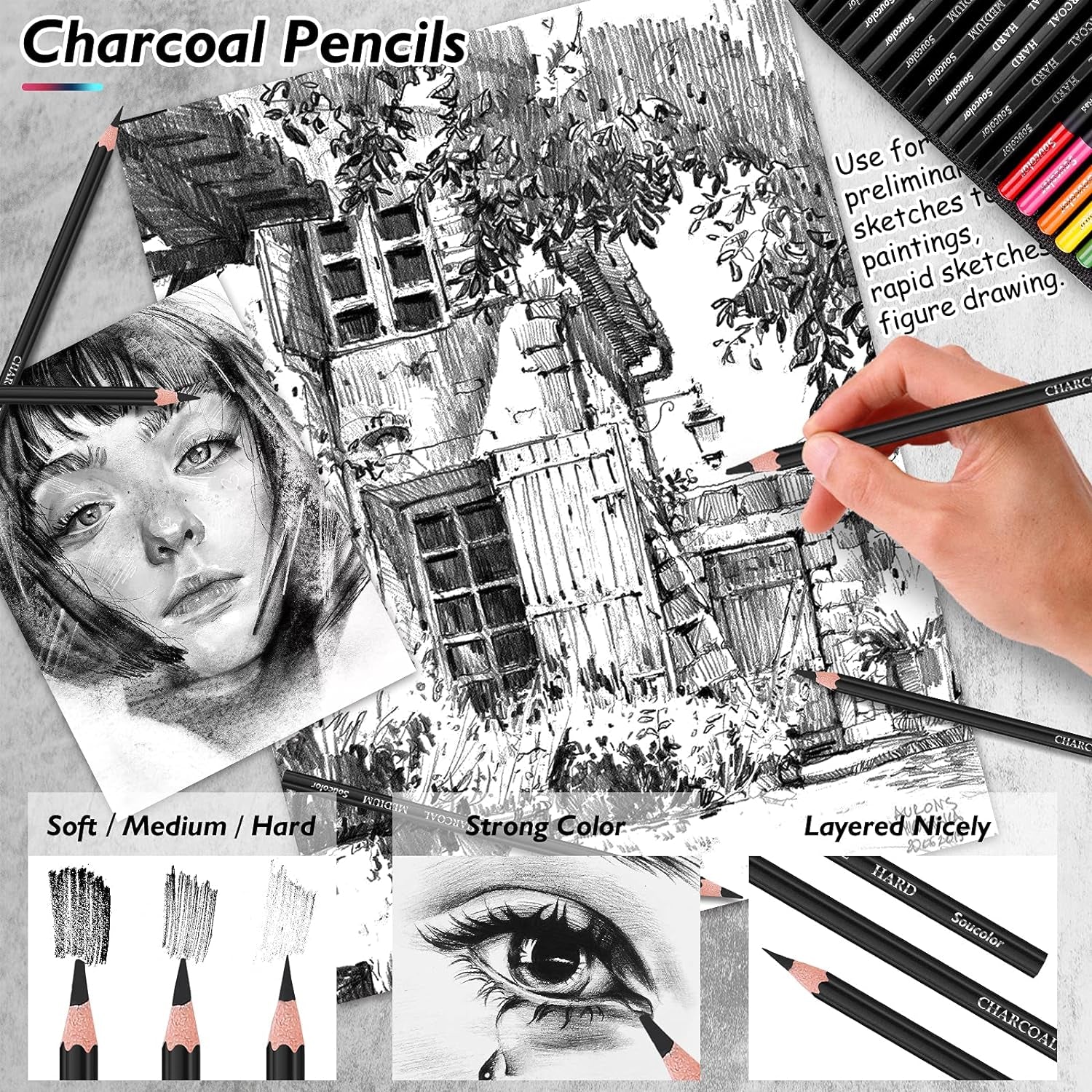 73 Art Supplies for Adults Kids, Art Kit Drawing Supplies Sketching Pencils Coloring Set with Sketchbook, Coloring Book, Charcoal Metallic Graphite for Shading Blending, Gifts for Teen