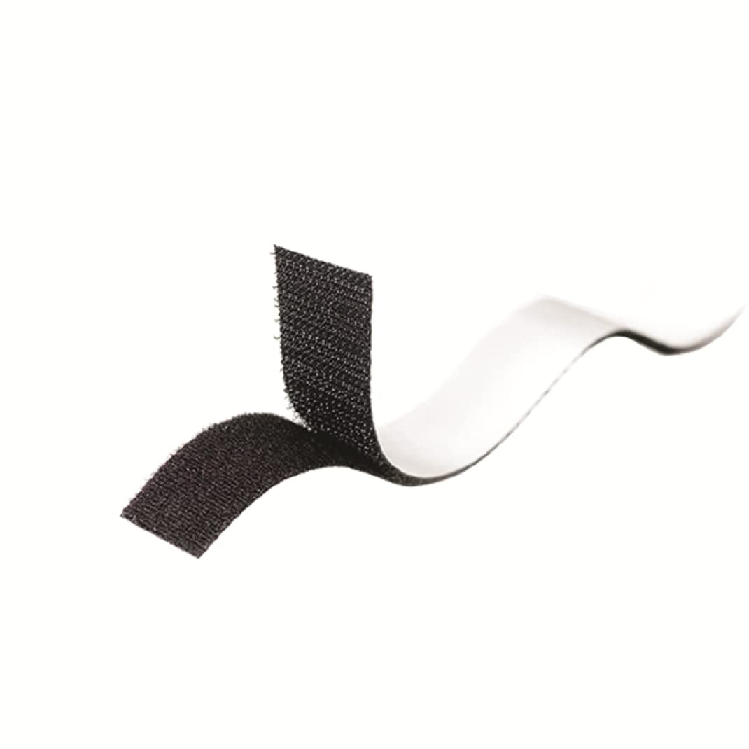 Sticky Back for Fabrics, 10 Ft Bulk Roll No Sew Tape with Adhesive, Cut Strips to Length Peel and Stick Bond to Clothing for Hemming Replace Zippers and Snaps, Black