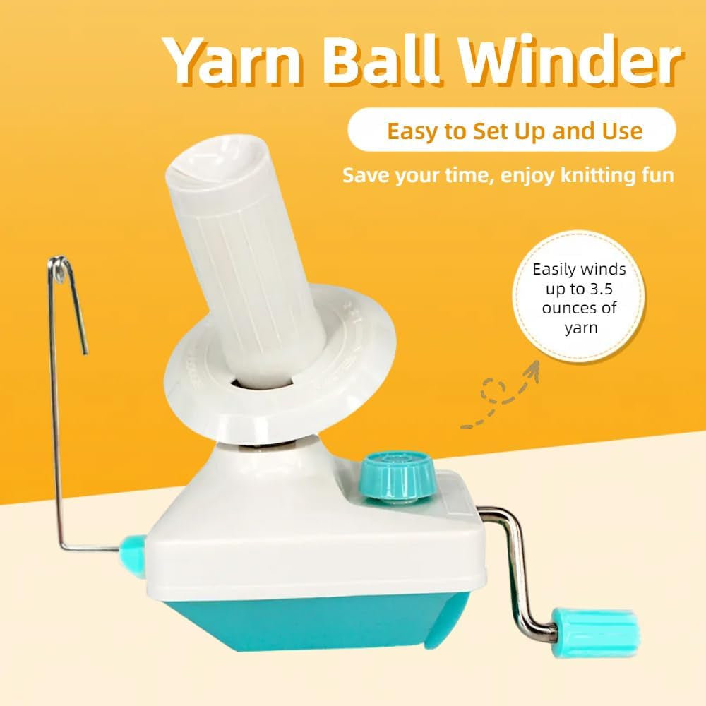 Yarn Ball Winder, Convenient Yarn Winder for Yarn,Yarn Swift and Ball Winder Combo with Easy Installation for Yarn Storage +1 Set 4 Size Pompom Maker+20 Pieces Stitch Knitting Needles+1 PCS Scissors