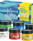 Water-Soluble Block Printing Ink, 6-Color Printmaking Ink Set for Linoleum Block, 3.5 Floz
