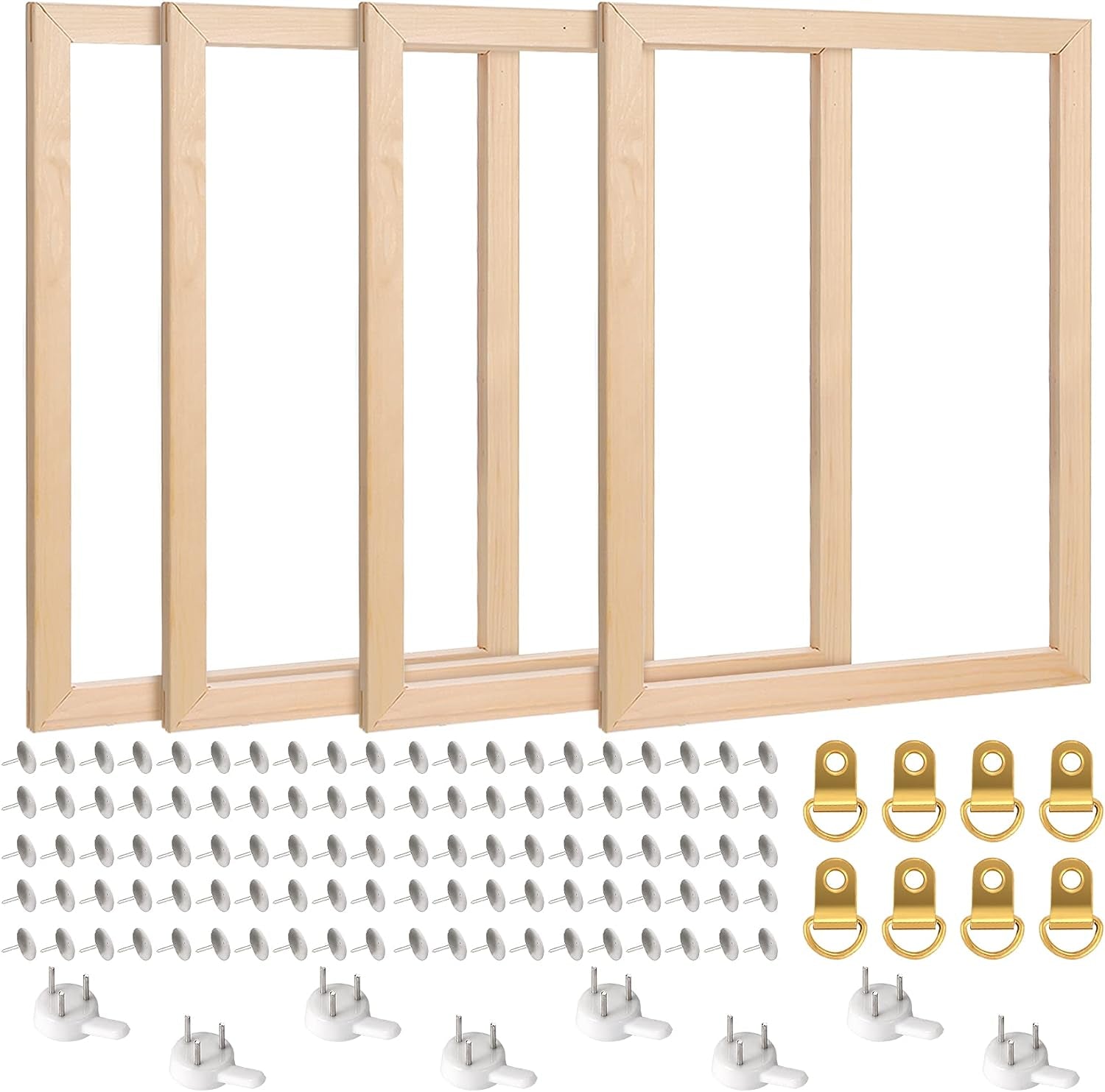4 Pack Canvas Stretcher Bars Kit, 12 X 16 Inch Wooden Canvas Frame for Prints, Paint by Numbers &amp; Poster, Oil Paintings