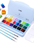 Gouache Paint Set, 36 Colors X 12Ml Twin Jelly Cup Design with 3 Paint Brushes and a Palette in a Carrying Case Perfect for Artists, Students, Gouache Opaque Painting
