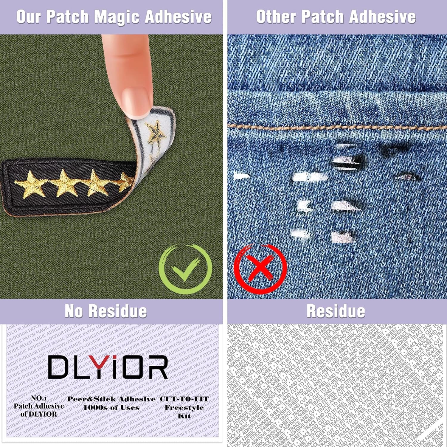 Patch Magic Adhesive, Washable Double-Sided Glue for Iron on Patches and Cut to Fit Freestyle Girl Scout Patches Kit.(2 Pack)